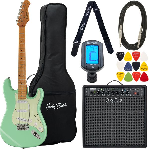 Harley Benton ST-62CC MN Seafoam Gree Set