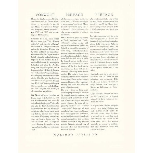 Edition Peters Mazas Etüden op.36 Heft 1