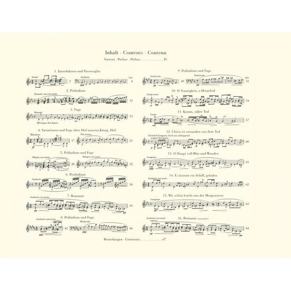 Henle Verlag Reger Orgelwerke ohne Opuszahl