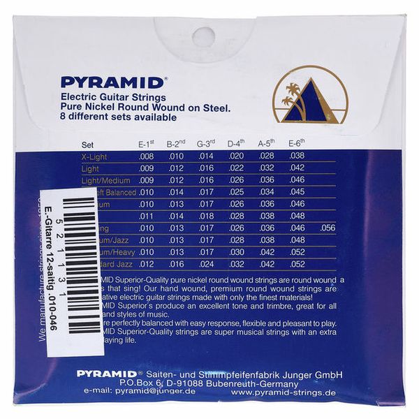 Pyramid Pure Nickel 12 String Set Med