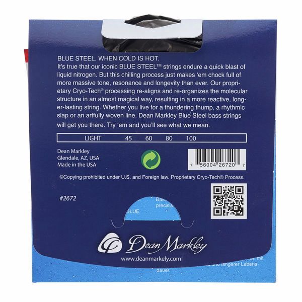 Dean Markley 2672 Blue Steel Bass LT