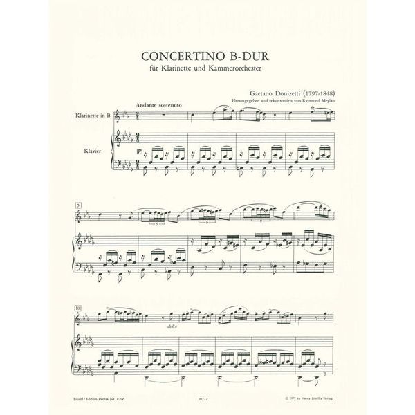 Edition Peters Donizetti Concertino B-Dur