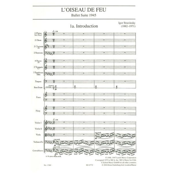 Edition Eulenburg Strawinsky Der Feuervogel