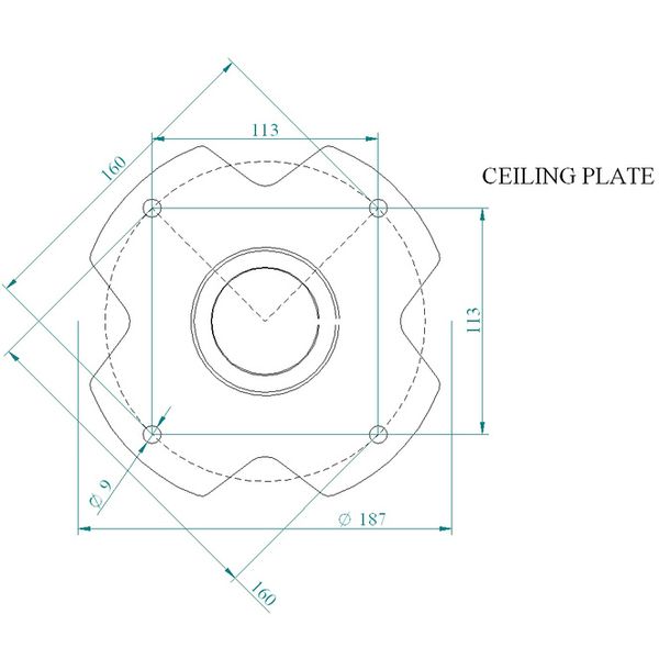 Euromet Arakno Ceiling Mount Bk