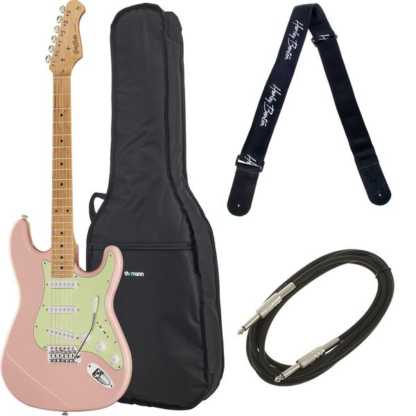 Harley Benton ST-62CC MN Shell Pink Bundle