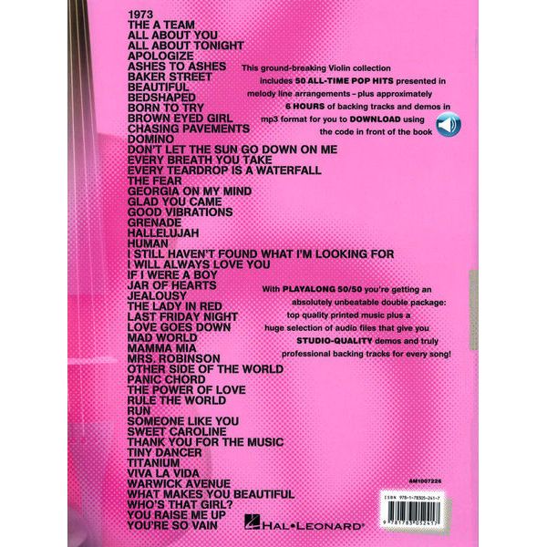 Wise Publications Playalong 50/50 Violin