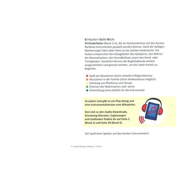 LeuWa-Verlag  34 Kinderlieder Rainbow