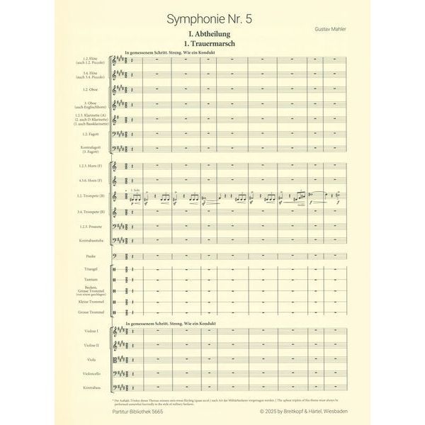 Breitkopf & Hrtel Mahler Symphonie Nr. 5