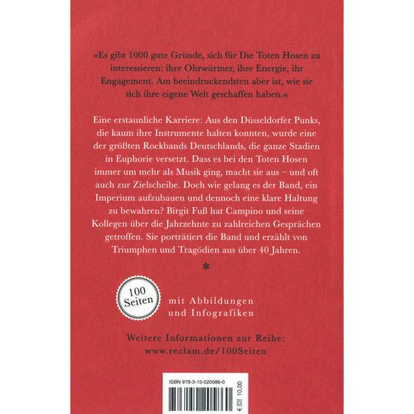 Reclam Verlag 100 Seiten Die Toten Hosen