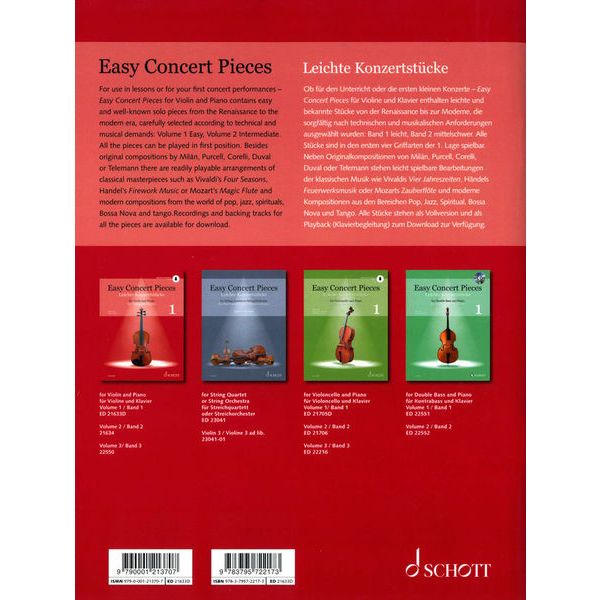 Schott Easy Concert Pieces Violin 1
