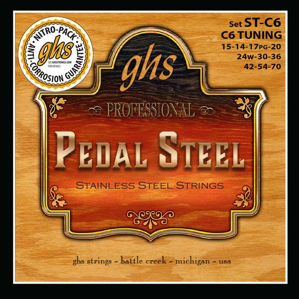 GHS Pedal Steel Set ST C6 Stainl.