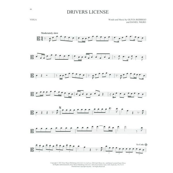 Hal Leonard 101 Top Hits for Viola