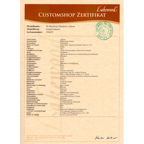 Lakewood M-Macassar Custom