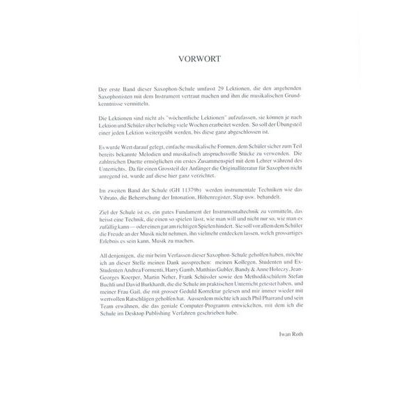 Edition Hug Iwan Roth Schule Saxophon 1