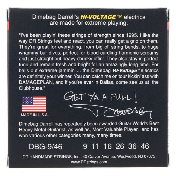 DR Strings Dimebag DBG-9/46