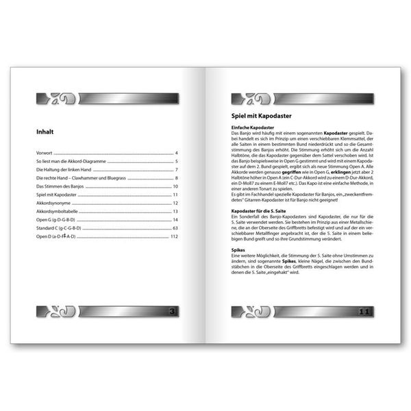 Voggenreiter Grifftabelle für Banjo