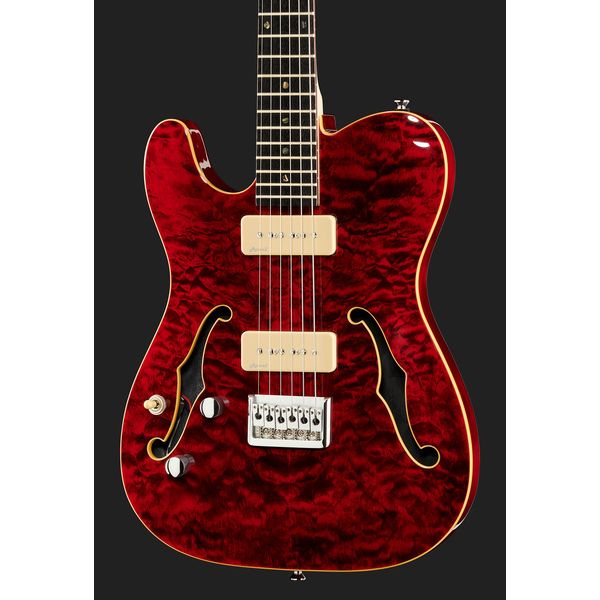 Harley Benton TE-90QM LH Trans Red w/Bag