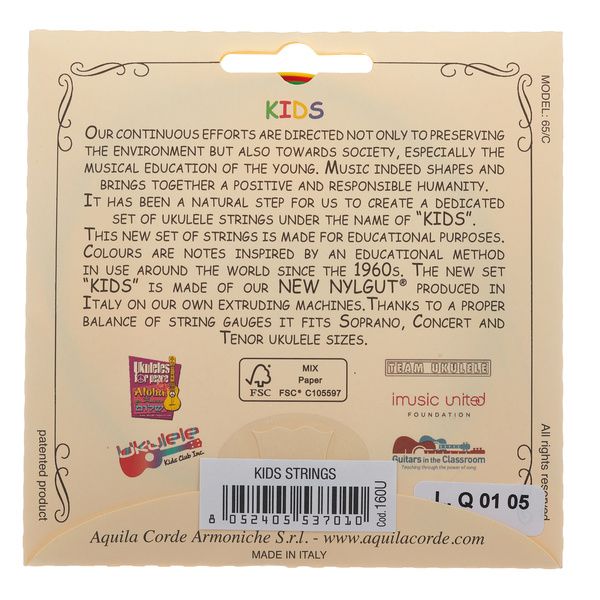 Aquila Kids Multi Color Uke Strings