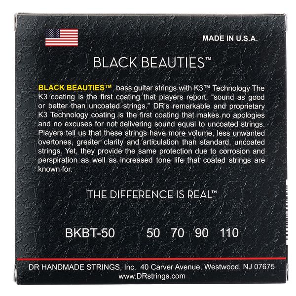 DR Strings Black Beauties BKBT-50