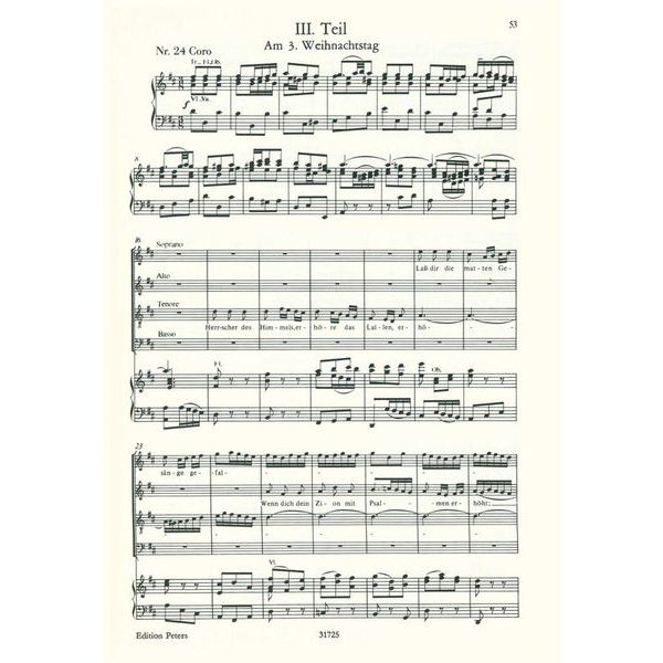Edition Peters Bach Weihnachts-Oratorium