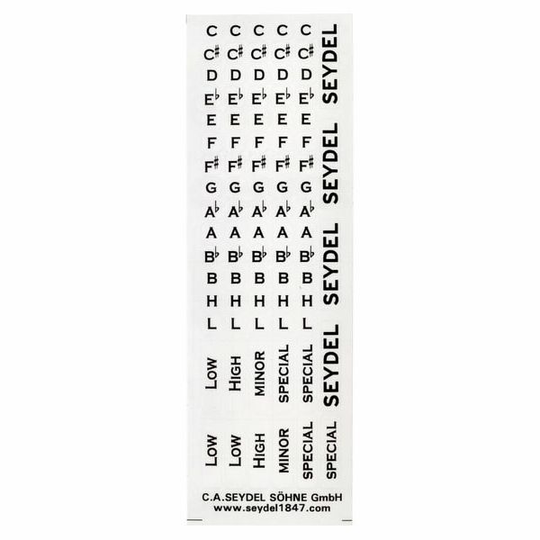C.A. Seydel Söhne Key-Label-Set Blues black