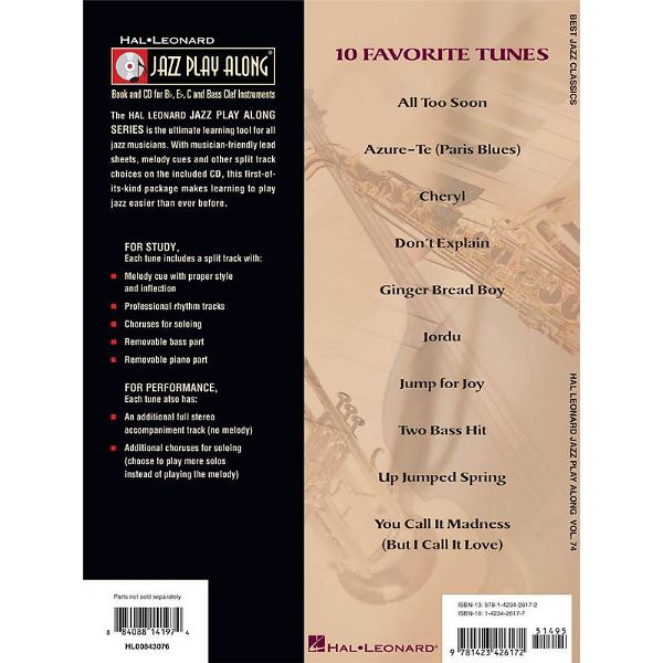Hal Leonard Jazz Play-Along Best Jazz