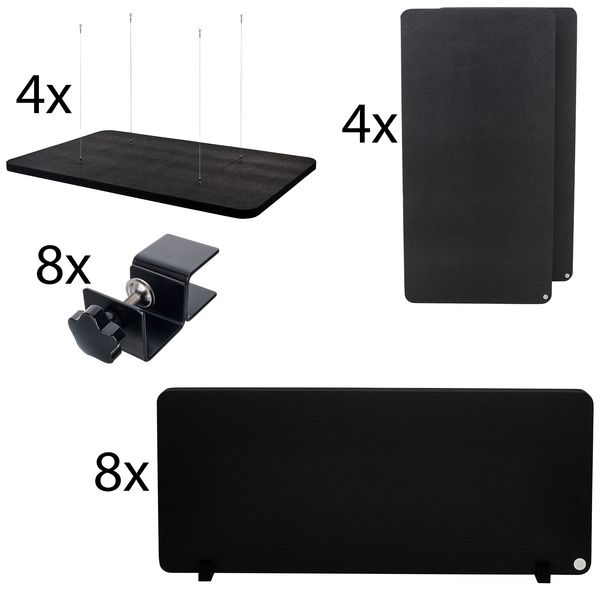 t.akustik Office Set Open Plan 8 BK