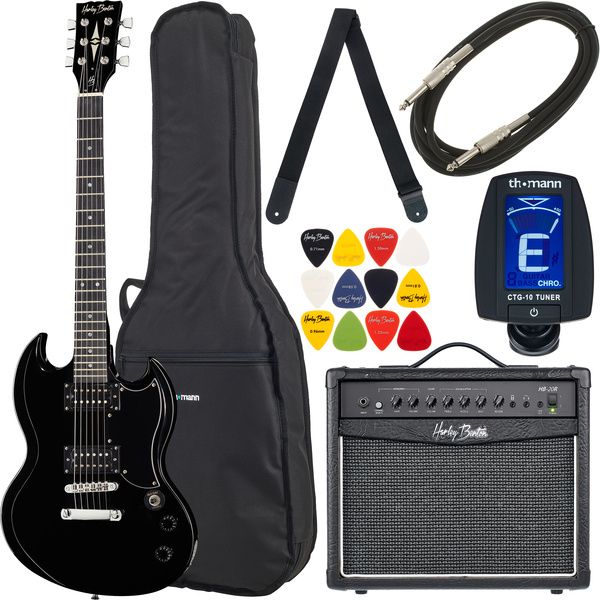 Harley Benton DC-200 BK Student Serie Bundle