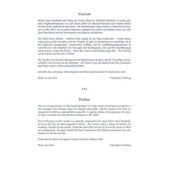 Dr. J. Butz Musikverlag Best Loved Melodies 2 Organ