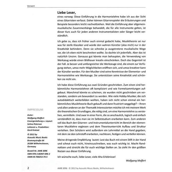 Acoustic Music Books Harmonielehre verstehen 1
