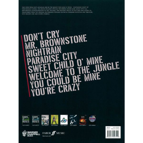 Faber Music Guns N Roses Bass Play-Along