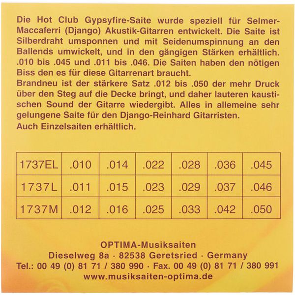 Optima Gypsyfire Medium 012/050