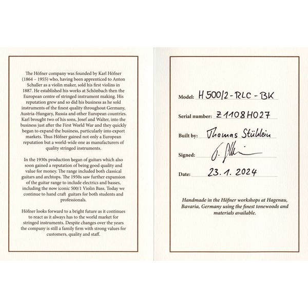 H&ouml;fner Club Bass Vintage Relic Black