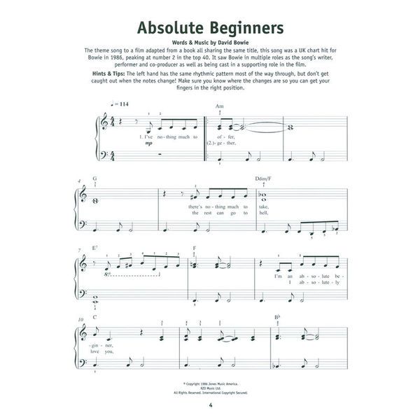 Wise Publications Really Easy Piano David Bowie