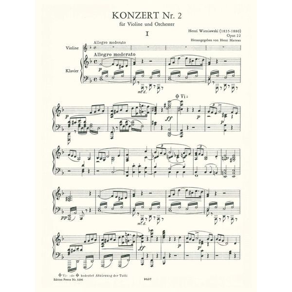 Edition Peters Wieniawski Violinkonzert Nr. 2