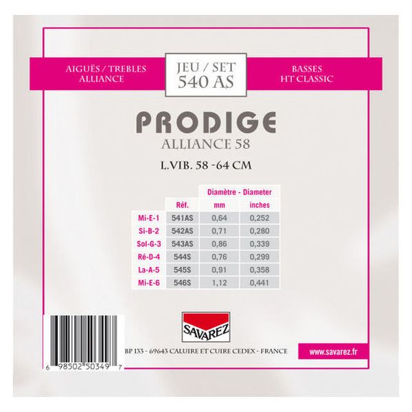 Savarez 540AS Prodige Alliance 58/64