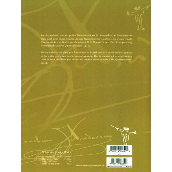 Zimmermann Verlag Andersen Quatre Morceaux