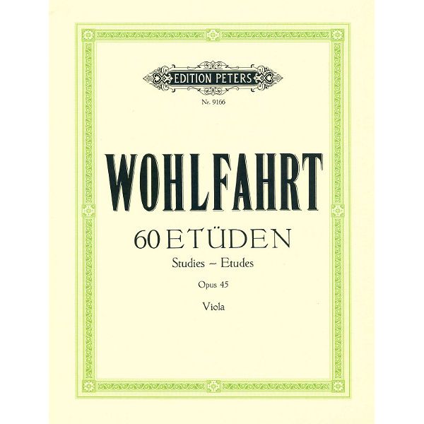 Edition Peters Wohlfahrt 60 Etüden Viola