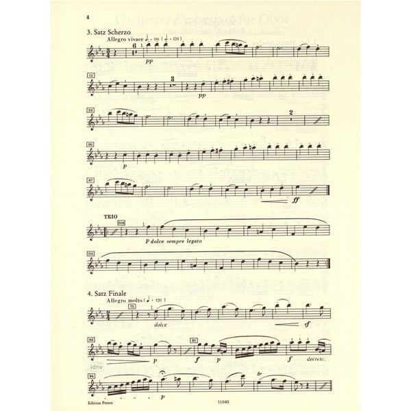 Edition Peters Orchester Probespiel Oboe