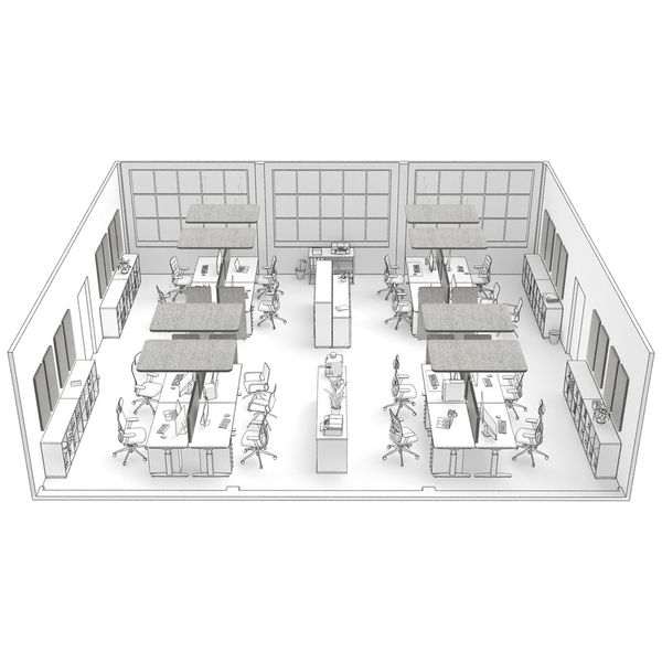 t.akustik Office Set Open Plan 16 SGR