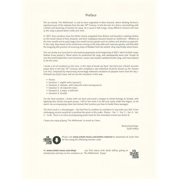 Schott The Wellerman Variationen Alto