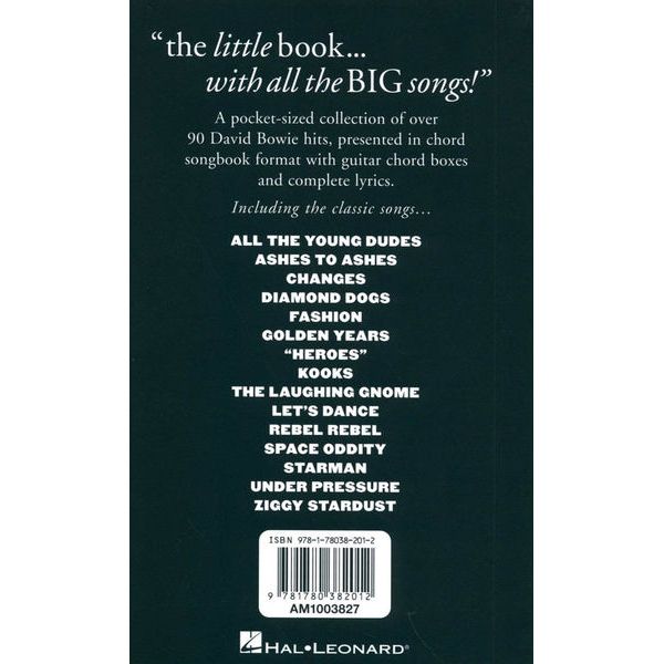 Wise Publications Little Black David Bowie