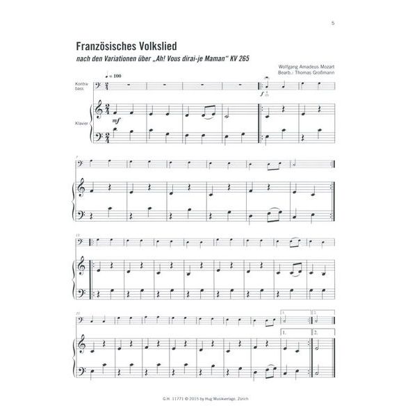 Edition Hug Melodien für Kontrabass
