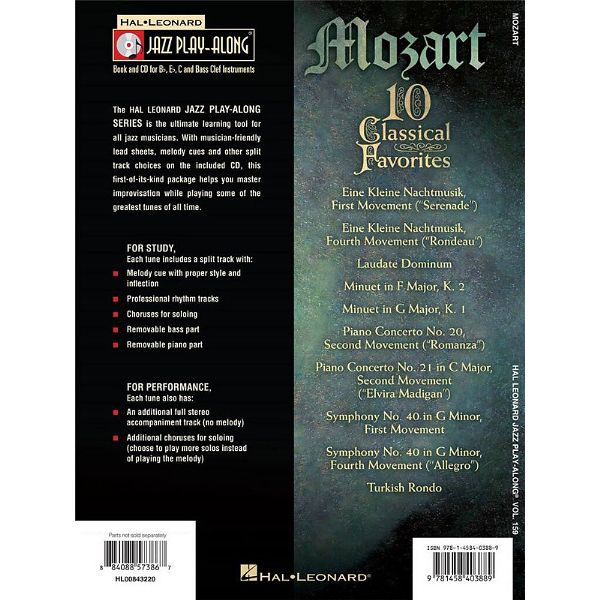 Hal Leonard Jazz Play-Along Mozart