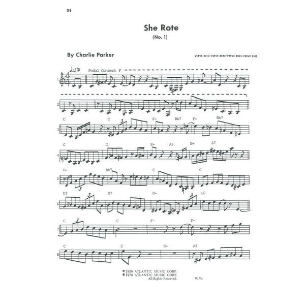 Atlantic Music Charlie Parker Omnibook Bb