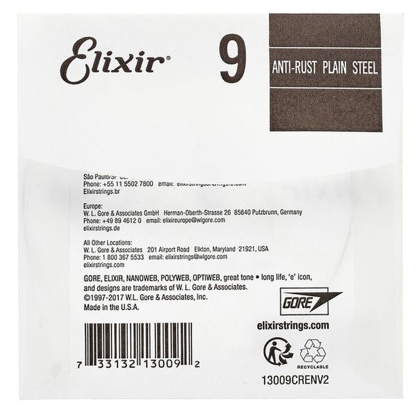 Elixir .009 Plain Steel Single String
