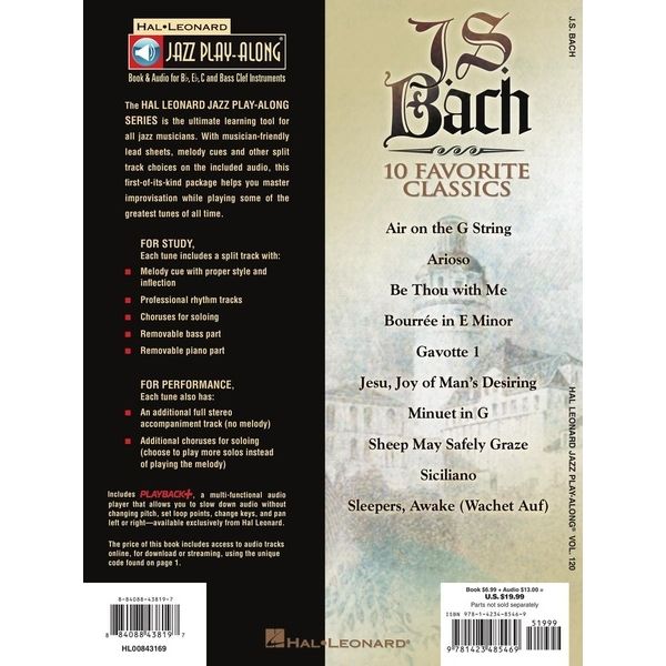 Hal Leonard Jazz Play-Along J. S. Bach