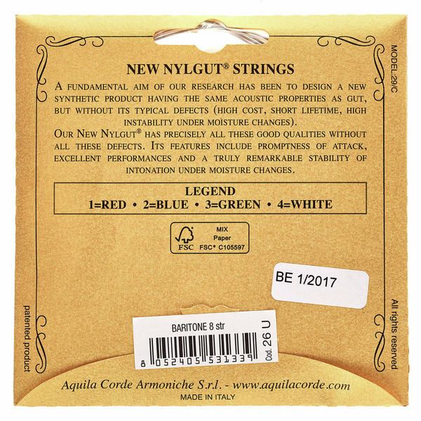 Aquila 26U 8-String Baritone Strings