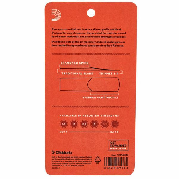 DAddario Woodwinds Rico Soprano 2.5 - 3-Pack