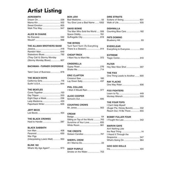 Hal Leonard Bass Tab White Pages